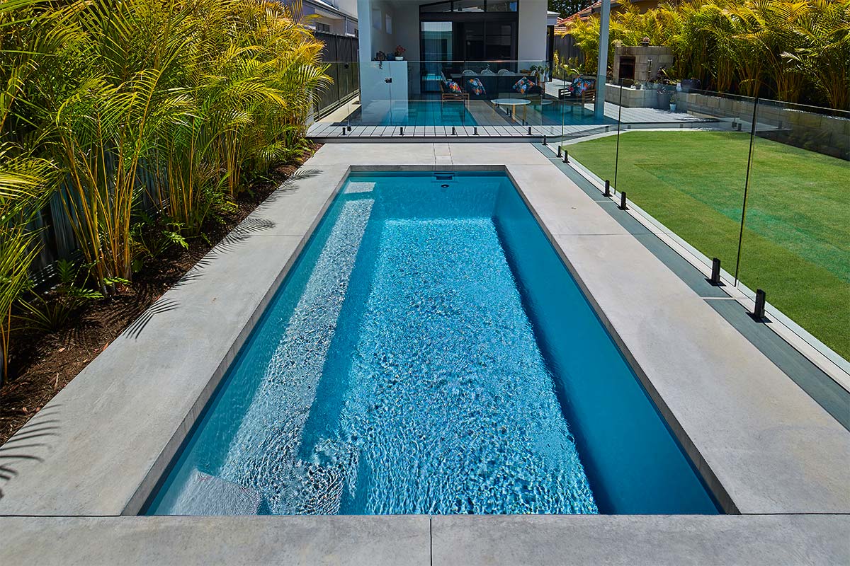 Mondo Grey Sparkle pool install